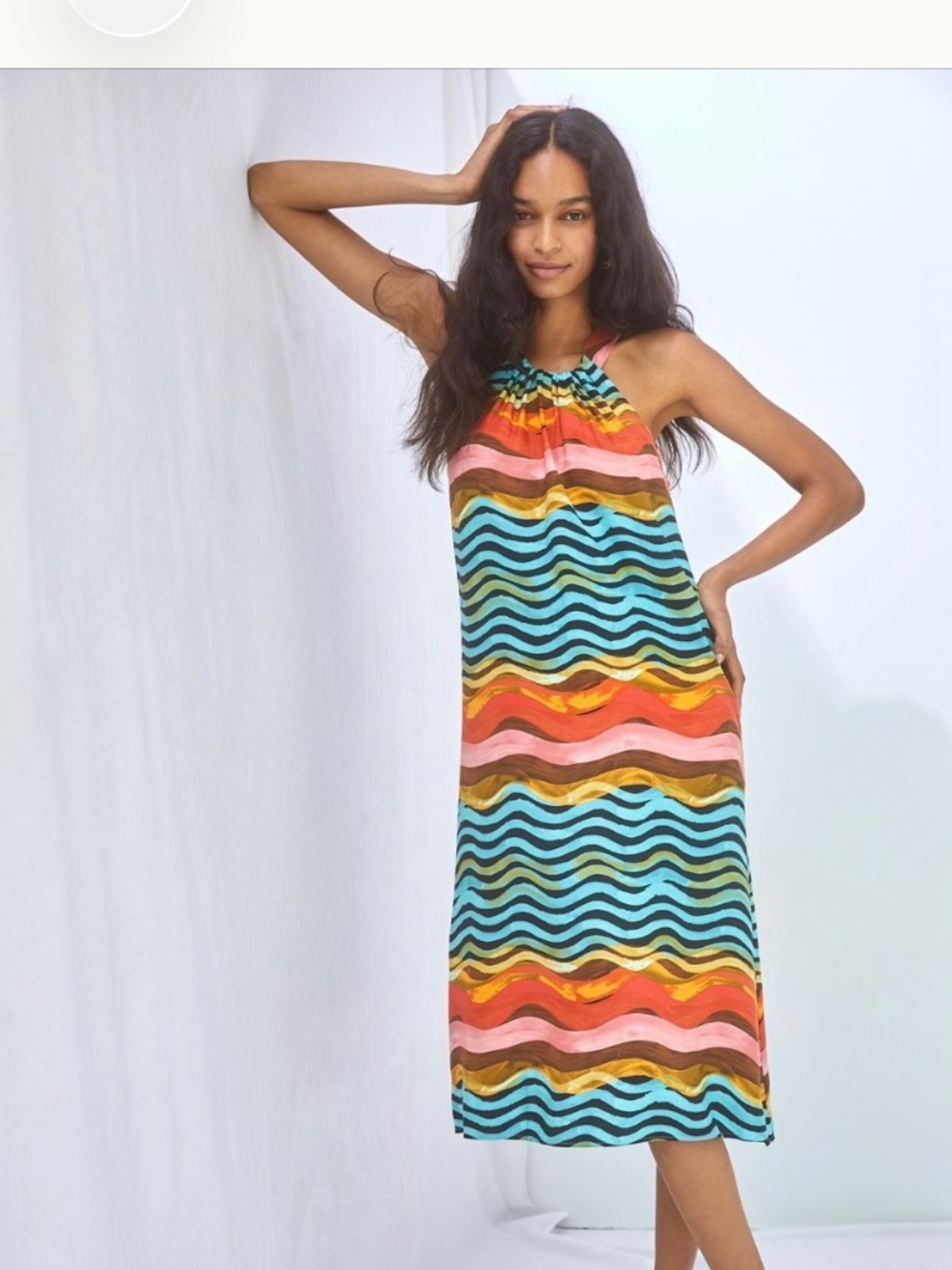 Anthropologie Corey Lynn Calter Waves Halter Midi Dress